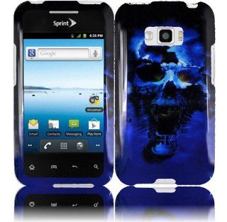 Blue Skull Design Hard Case Cover for LG Optimus Elite LS696: Cell Phones & Accessories