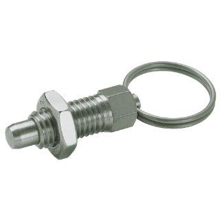 GN 717 NI Series Stainless Steel Inch Size Indexing Plunger with Pull Ring, with Lock Nut, 1/2" 13 Thread Size, 0.79" Thread Length: Metalworking Workholding: Industrial & Scientific