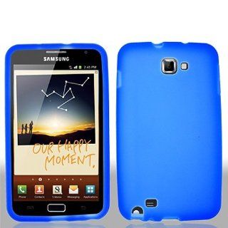 Blue Soft Silicone Gel Skin Cover Case for Samsung Galaxy Note N7000 SGH I717 SGH T879 Cell Phones & Accessories