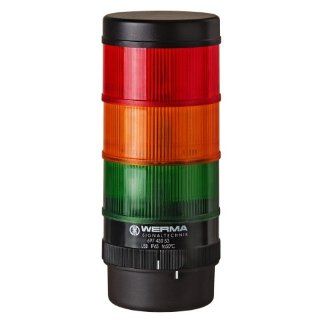 Werma 697 000 55 Kompakt 71 LED Light Signal Tower with Base/Bracket Mounting, 24VDC, Red/Yellow/Green: Tower Stack Lights: Industrial & Scientific