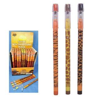 ~ 50 ~ Safari Print Pop a point Non sharpening Pencils ~ Eraser Tops ~ New : Mechanical Pencils : Office Products