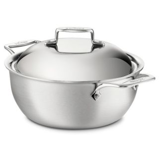 d5 Brushed Stainless Steel 5.5 qt. Stainless Steel Round Dutch Oven