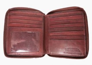 Mens Leather Zippered Wallet style   702 (Color:Burgundy) at  Mens Clothing store