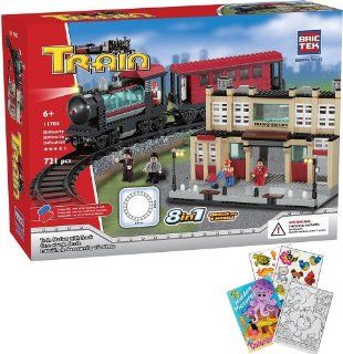 BRICTEK 11703 Train and Track 8 in 1 721 pc Building Blocks Set (Compatible with Legos) with Activity Book: Toys & Games