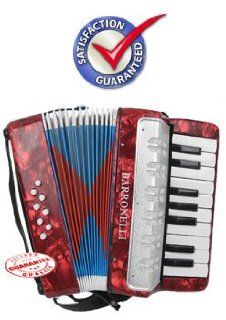 D'Luca G104 RD PL Kids Piano Accordion 17 Keys 8 Bass, Red Perloid: Musical Instruments