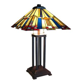 Chloe Lighting Tiffany Style Mission Table Lamp with 244 Glass Pieces