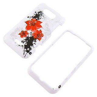 Red Flowers White Protector Case for LG Motion 4G MS770: Cell Phones & Accessories