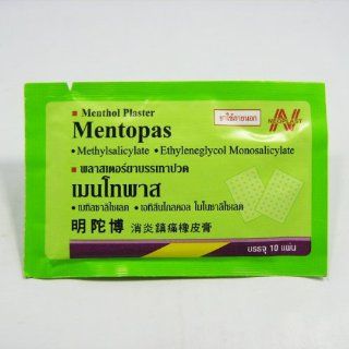 Mentopas, Menthol Relieving Patch Sheets Relief Pain & Relief Muscle Aches Relief Lower Back Pain 10 Sheets X 6 Packs: Health & Personal Care