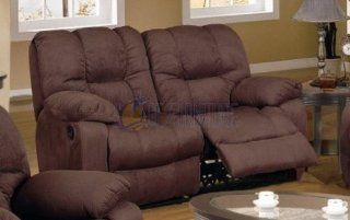 Chocolate Brown Microfiber Motion Recliner Loveseat Sofa   Love Seats