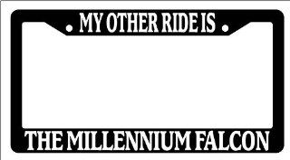 Black License Plate Frame My Other Ride Is The Millennium Falcon Auto Novelty Accessory Star Wars: Automotive