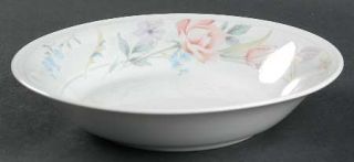 Limoges American Flowers Coupe Soup Bowl, Fine China Dinnerware   Peach,  Lavend