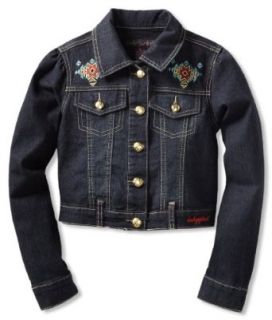 Baby Phat Girls 7 16 Embroidered Denim Jacket, Blue, Medium: Outerwear Jackets: Clothing