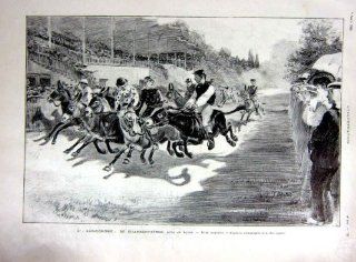 Charbonnieres Lyon Horse Race Racing French Print 1903  