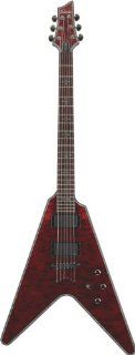 Schecter Hellraiser V 1  Electric Guitar (Black Cherry, Left Handed): Musical Instruments