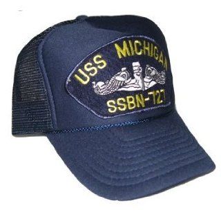 Navy Ships Trucker Hat   USS Michigan SSBN 727: Clothing