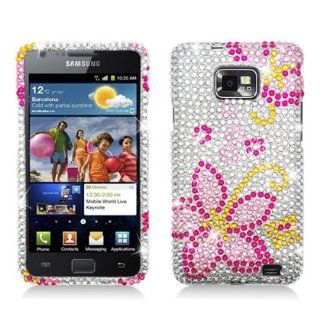 WHITE FLOWER Rhinestone/Crystal/Diamond/Bling Hard Case Cover For Samsung Galaxy S2 II Skyrocket I727 (AT & T): Cell Phones & Accessories