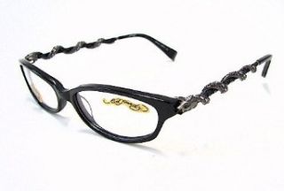 ED HARDY EHO710 Eyeglasses Vintage Tattoo EHO 710 Black/Crystal Frames: Clothing