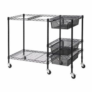 Advantus Vertiflex Mobile File Cart with 3 Drawers, 38 x 15.5 x 28 Inches, Black (VF50621) : Filing Crates : Office Products