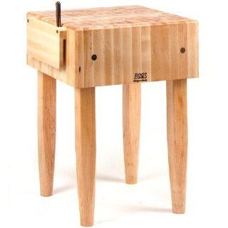 Pro Chef Prep Table with Butcher Block Top Casters: Not Included, Size: 24" W x 24" D: Home & Kitchen