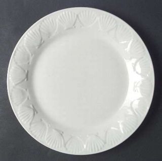 Gibson Designs Shell Dinner Plate, Fine China Dinnerware   White,1 Raised Shell,