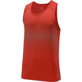 NIKE Mens Graphic Relay Running Tank   Size: Small, Crimson/silver