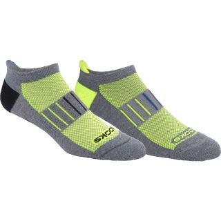 BROOKS Training Day Low Cut Socks   2 Pack   Size: 9 11, Grey/black/yellow