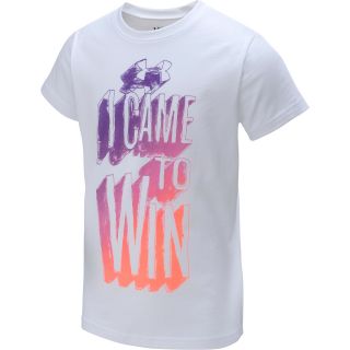 UNDER ARMOUR Girls Came To Win Graphic T Shirt   Size: Medium, White/exotic