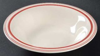 Ralph Lauren Cafe Stripe Red 9 Round Vegetable Bowl, Fine China Dinnerware   Re