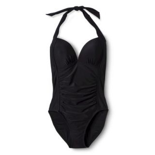 Womens Halter 1 Piece Swimsuit  Black L
