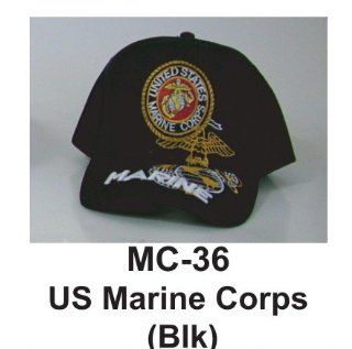 Brand New Embridered Military Caps Hats Us Marine Corps (Black) Officially Licensed: Home Improvement