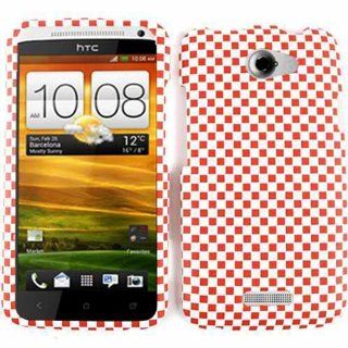 ACCESSORY HARD TEXTURED CASE COVER FOR HTC ONE X S720E 3D RED WHITE CHECKERBOARD: Cell Phones & Accessories