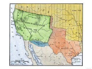 Map of the Territory Ceded by Mexico to the U.S. after the Mexican American War, c.1848 1853 Giclee Print Art (24 x 18 in) : Everything Else