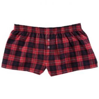 Red and Black Check Novelty Print Flannel Boxer Shorts at  Womens Clothing store