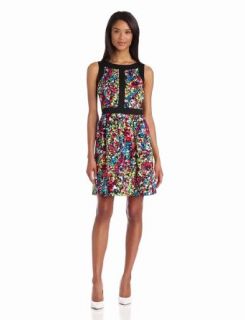 Ellen Tracy Women's Sleeveless Dress, Black Floral, 2 at  Womens Clothing store