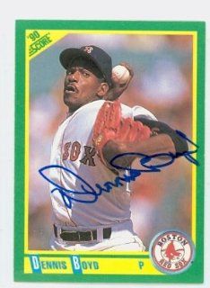 Dennis Boyd AUTO 1990 Score Red Sox: Sports Collectibles