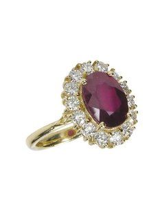 Effy Jewlery Gemma Royalty Oval Ruby and Diamond Ring, 4.90 TCW Ring size 7: Jewelry