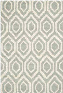 Safavieh CHT731E Chatham Collection Area Rug, 4 Feet by 6 Feet, Grey and Ivory   Cotton Area Rug
