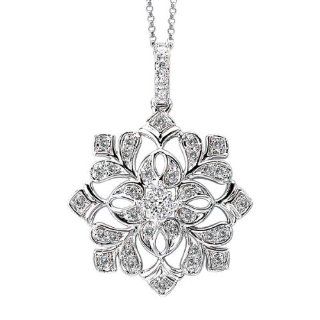 Tivolia Collection 14K White Gold Diamond Snowflake Pendant: Jewelry