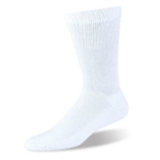 World's Softest Men's / Women's Sensitive Feet Wide Fit Crew Socks, Large, WHITE