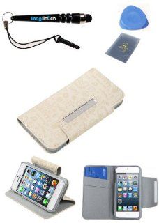 IMAGITOUCH(TM) 4 Item Combo APPLE iPod touch (5th generation) Little Cute Angel White Book Style Wallet Case with Credit Card Slot (with card slot) (763) (Stylus pen, ESD Shield bag, Pry Tool, Phone Cover) Cell Phones & Accessories