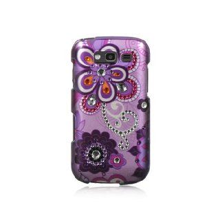 Purple Flower Blossoms Bling Gem Jeweled Crystal Cover Case for Samsung Galaxy S Blaze 4G SGH T769: Cell Phones & Accessories