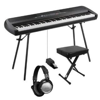 Korg SP 280 Digital Piano BUNDLE w/ Stand, Bench, Pedal & Headpohones: Musical Instruments