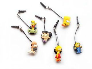 Dust Plug Phone Charm Set # 1 of Simpsons 6 pcs for cell phone iPhone iPad mobile device tablet: Electronics