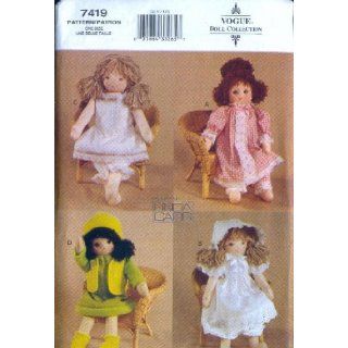 Vogue 7419   18 Inch Rag Doll Clothes Patterns   Pajamas, Dresses, Bloomers, Bonnet, Slip (Vogue Doll Collection, Also Sold As Vogue 754) Linda Carr Books