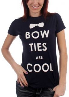 Dr. Who   Womens Bow Ties Are Cool T Shirt in Navy: Clothing