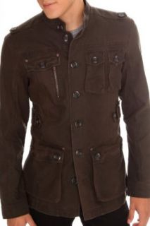 Signify Dark Olive Green Military Button Jacket Size : X Large at  Mens Clothing store