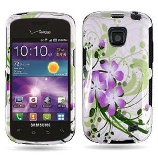 Bundle Accessory for Samsung Galaxy Proclaim 720C SCH S720C / illusion i110 (Straight Talk) / (Verizon) Phone   Purple Green Flower With Lily Snap On Protective Hard Case Cover   SogaWireless Brand [SWB190]: Cell Phones & Accessories
