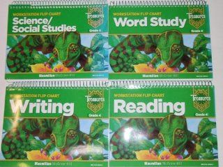 Macmillan McGraw Hill Treasures, A Reading & Language Arts Program, Grade 4, Workstation Flip Charts 2009 Reading Writing Word Work Science Social Studies  Other Products  