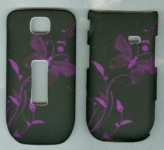 Black Purple Butterfly Faceplate Hard Case Protector for Alcatel One Touch 768 ( Metro PCS , T mobile ): Cell Phones & Accessories