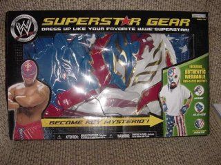 WWE JAKKS REY MYSTERIO KIDS ROLE PLAY COSTUME WITH MASK PANTS & PAIR OF GLOVES: Toys & Games